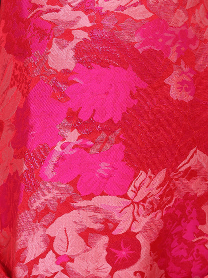 Fuscia Pink Jacquard Bow Dress