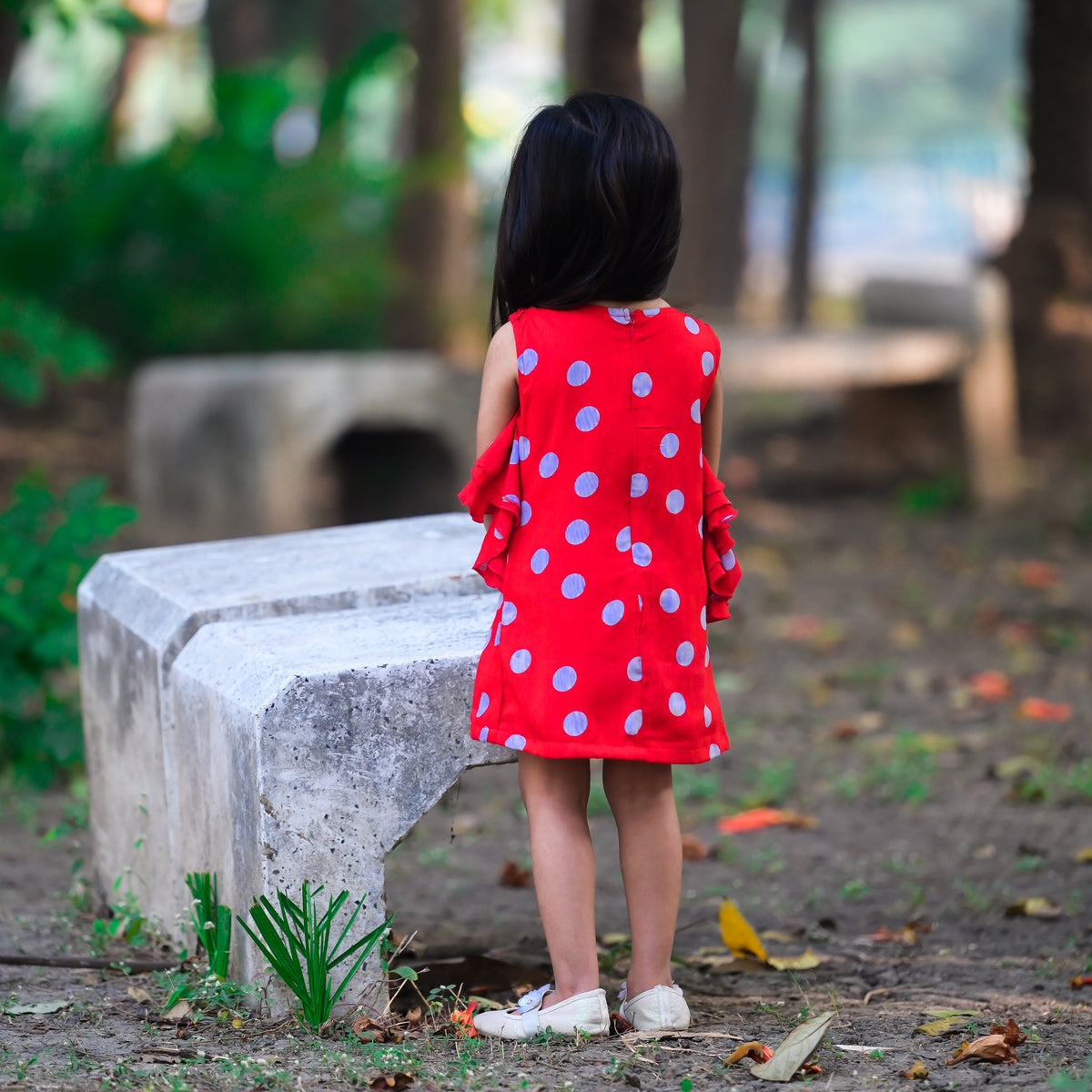 Red Polka Dot Ruffled Dress