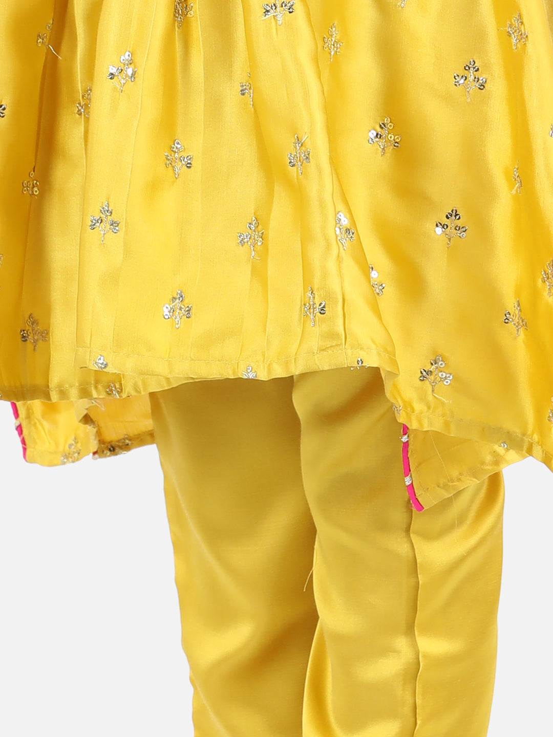 Mustard Sequin Kaftan With Pants