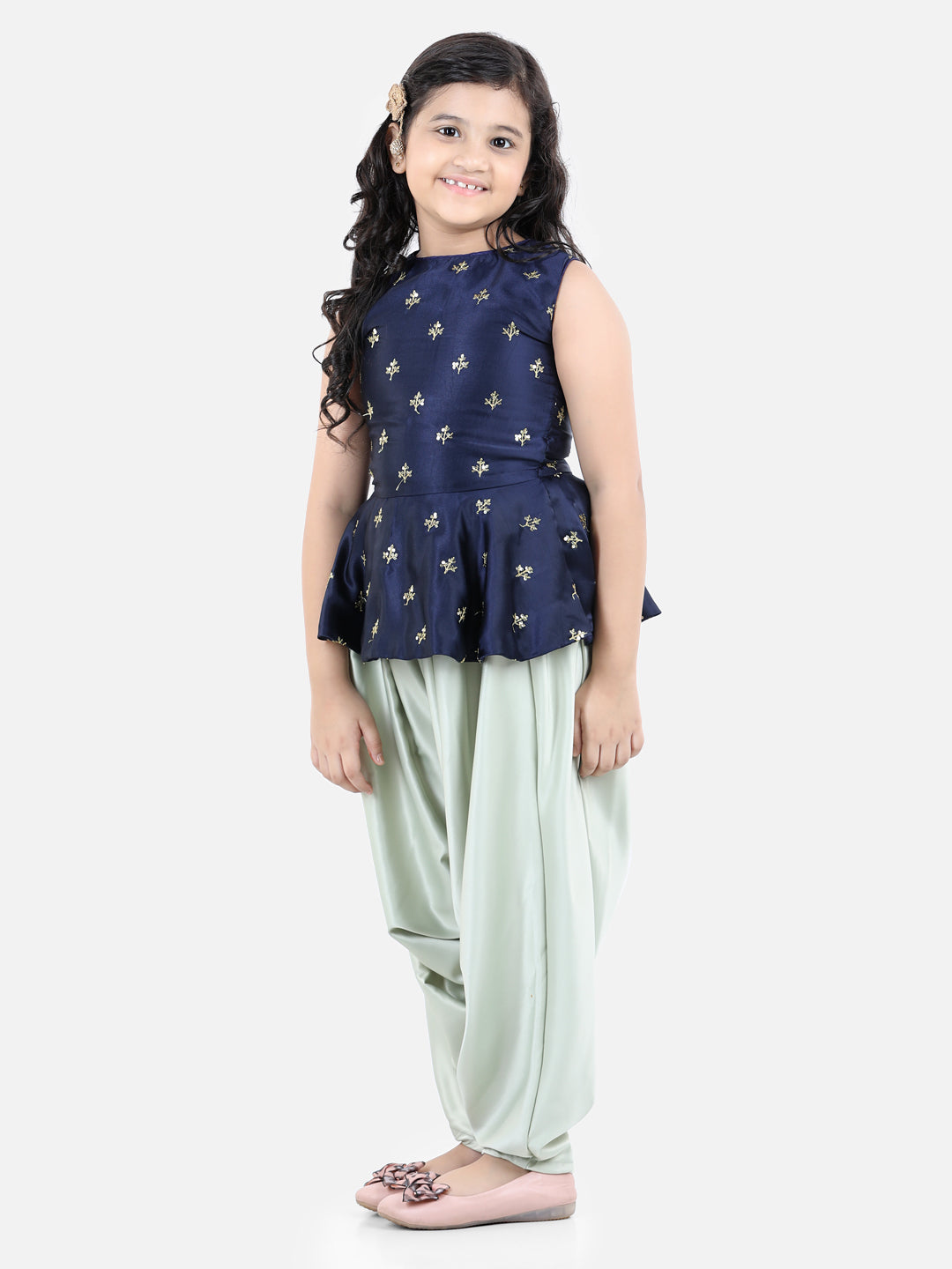 Peplum Top With Harem Pants Navy Blue – Fairies Forever