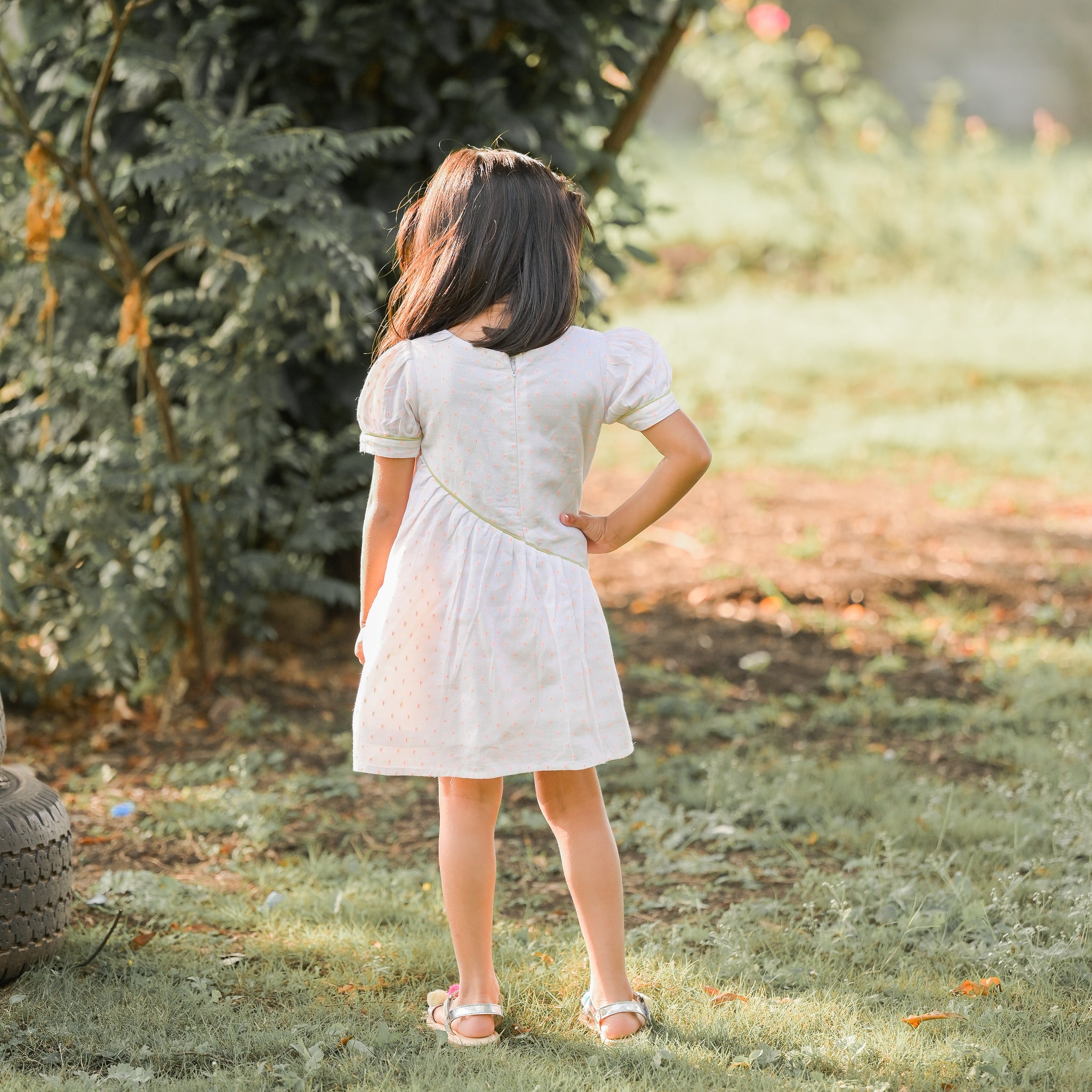 Rust Orange Polka Dot Twirl Dress For Girls & Toddlers | Presley Couture