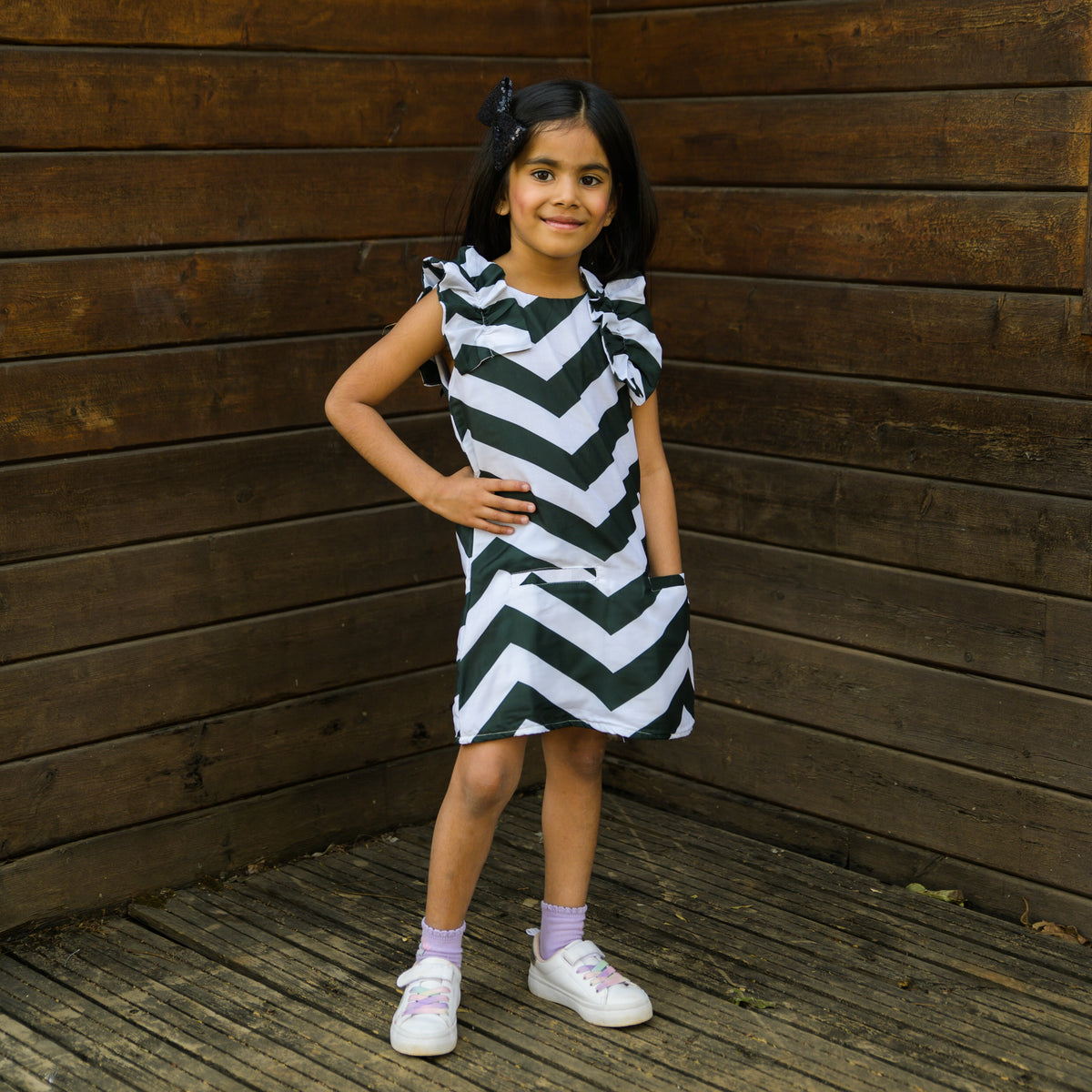 Zig Zag Pattern A-Line Dress