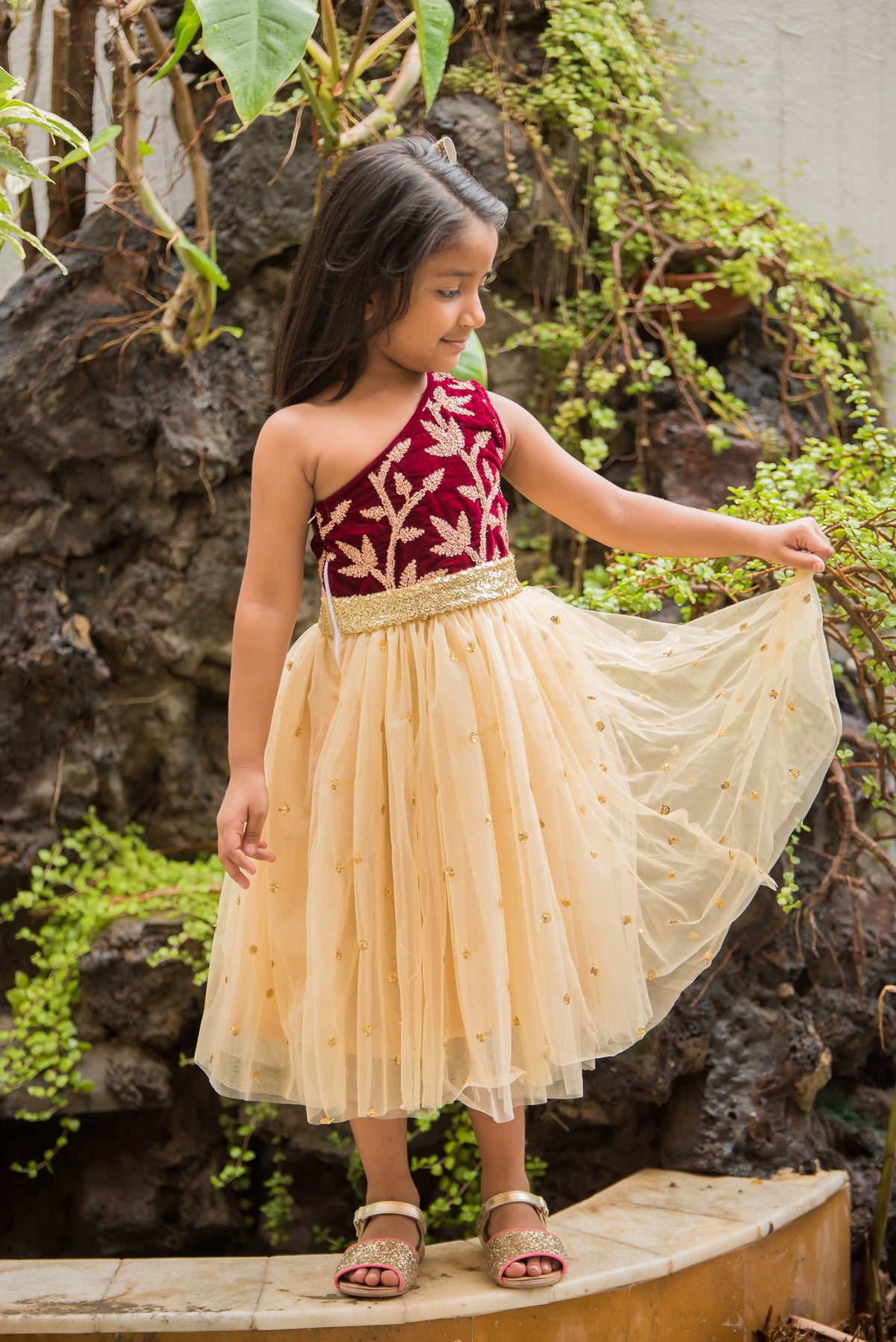 One Shoulder Sequined Dress